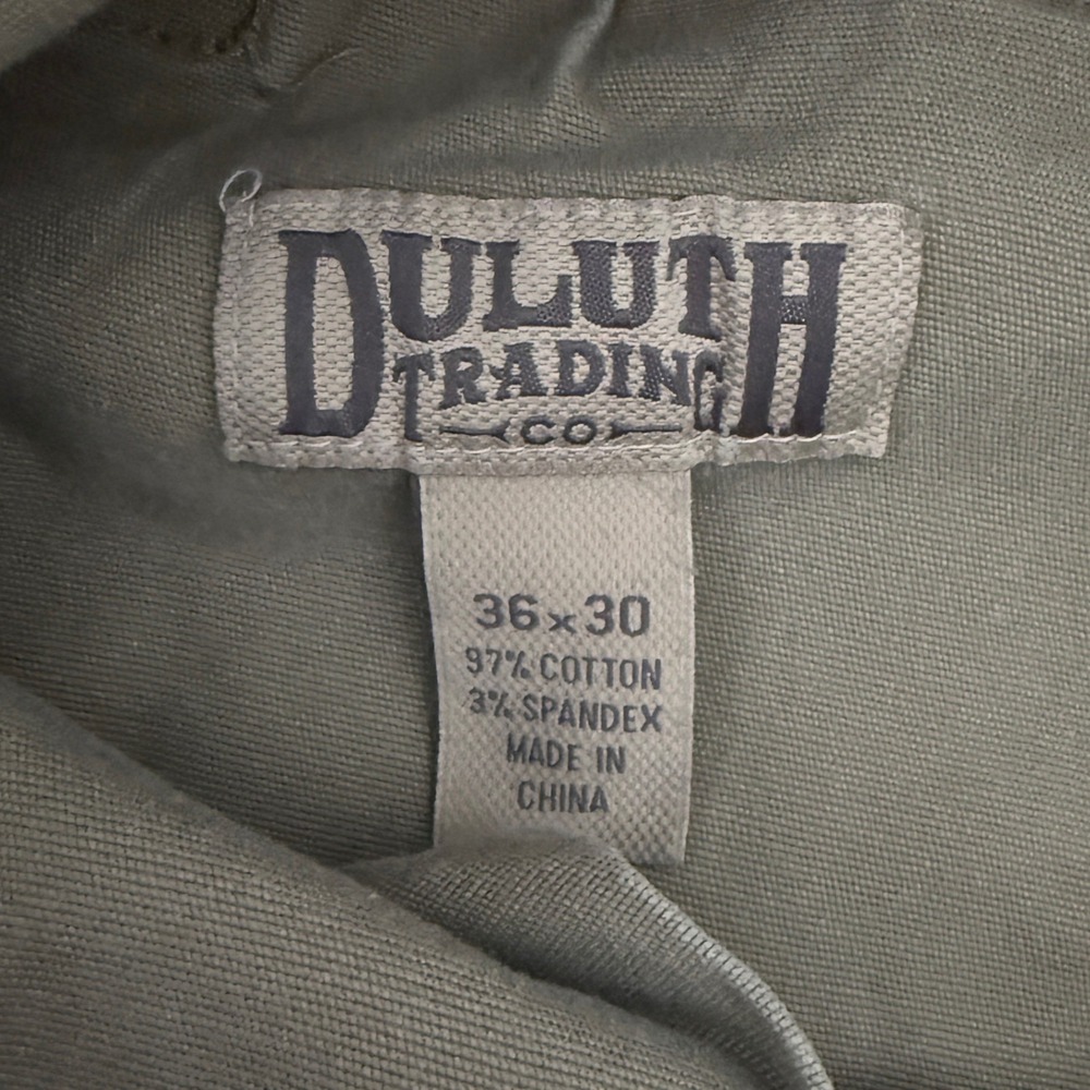 Duluth Mens 35x27* Flex Fire Hose Cargo Pants Workwear Khaki Utility Rugged - Picture 4 of 8